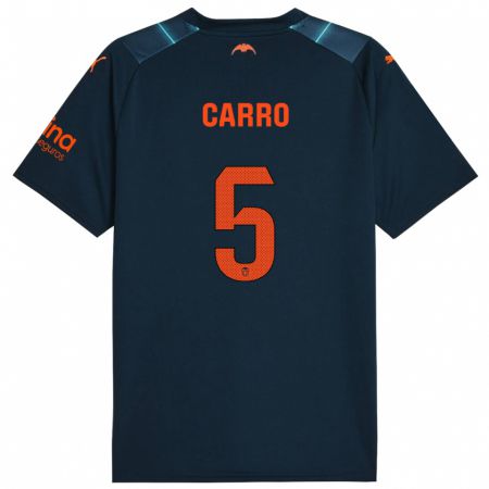Kandiny Niño Camiseta Marta Carro #5 Azul Marino 2ª Equipación 2023/24 La Camisa Chile