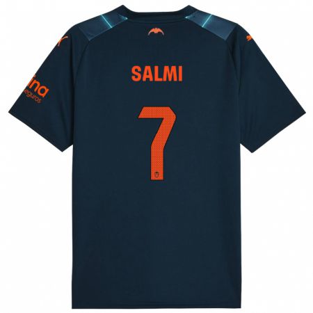 Kandiny Niño Camiseta Iina Salmi #7 Azul Marino 2ª Equipación 2023/24 La Camisa Chile