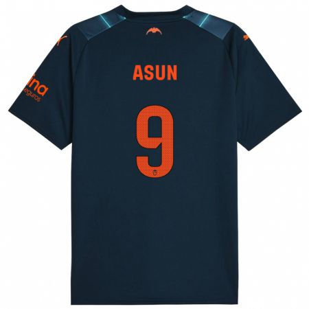 Kandiny Niño Camiseta Asun #9 Azul Marino 2ª Equipación 2023/24 La Camisa Chile