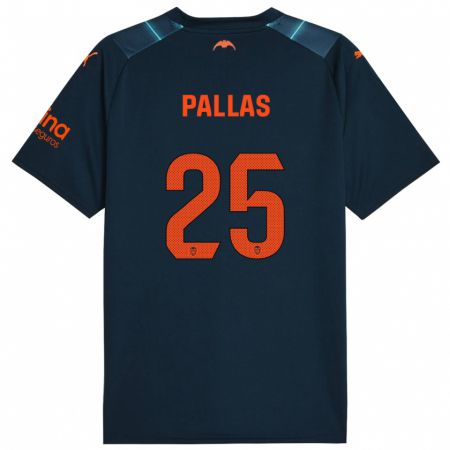 Kandiny Niño Camiseta Nerea Pallas #25 Azul Marino 2ª Equipación 2023/24 La Camisa Chile
