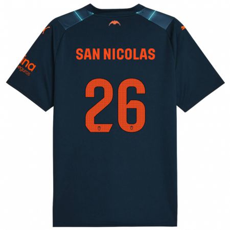Kandiny Niño Camiseta Olga San Nicolas #26 Azul Marino 2ª Equipación 2023/24 La Camisa Chile