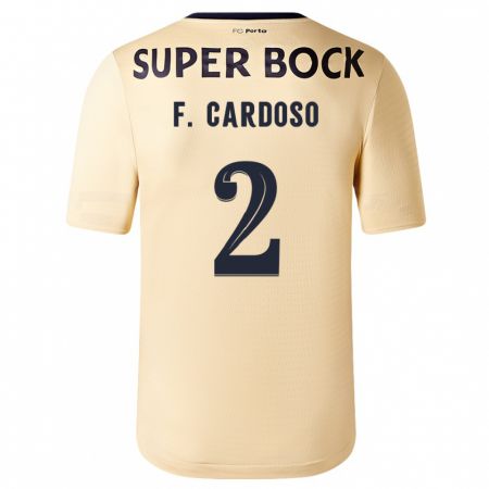 Kandiny Niño Camiseta Fábio Cardoso #2 Beige-Dorado 2ª Equipación 2023/24 La Camisa Chile