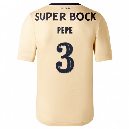 Kandiny Niño Camiseta Pepe #3 Beige-Dorado 2ª Equipación 2023/24 La Camisa Chile