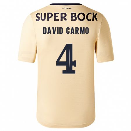 Kandiny Niño Camiseta David Carmo #4 Beige-Dorado 2ª Equipación 2023/24 La Camisa Chile