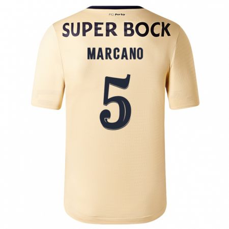 Kandiny Niño Camiseta Iván Marcano #5 Beige-Dorado 2ª Equipación 2023/24 La Camisa Chile