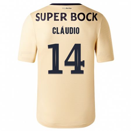 Kandiny Niño Camiseta Cláudio Ramos #14 Beige-Dorado 2ª Equipación 2023/24 La Camisa Chile