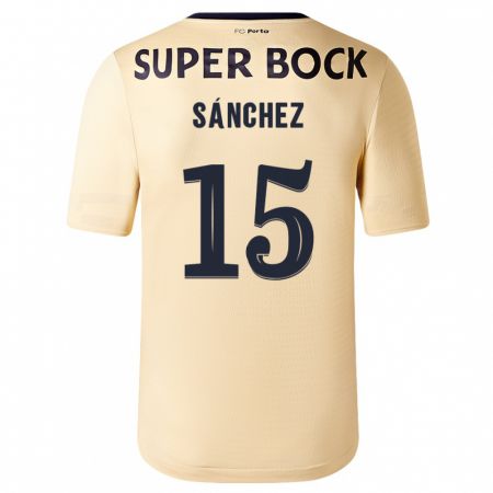 Kandiny Niño Camiseta Jorge Sánchez #15 Beige-Dorado 2ª Equipación 2023/24 La Camisa Chile