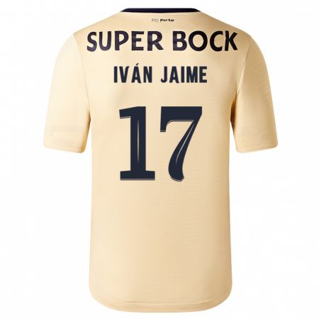 Kandiny Niño Camiseta Iván Jaime #17 Beige-Dorado 2ª Equipación 2023/24 La Camisa Chile