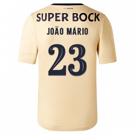 Kandiny Niño Camiseta João Mário #23 Beige-Dorado 2ª Equipación 2023/24 La Camisa Chile