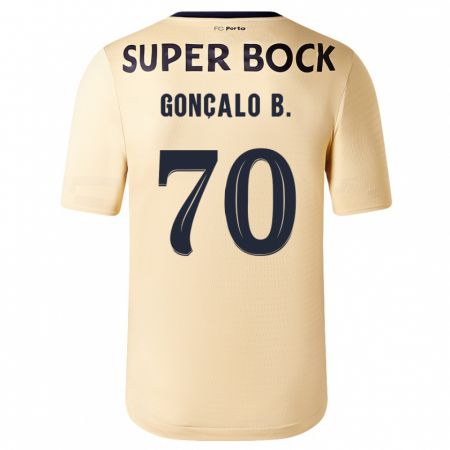 Kandiny Niño Camiseta Gonçalo Borges #70 Beige-Dorado 2ª Equipación 2023/24 La Camisa Chile