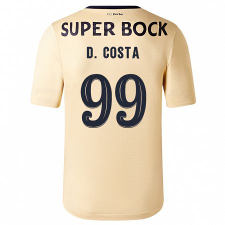 Kandiny Niño Camiseta Diogo Costa #99 Beige-Dorado 2ª Equipación 2023/24 La Camisa Chile