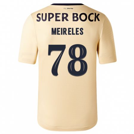 Kandiny Niño Camiseta Jorge Meireles #78 Beige-Dorado 2ª Equipación 2023/24 La Camisa Chile