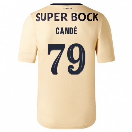 Kandiny Niño Camiseta Umaro Candé #79 Beige-Dorado 2ª Equipación 2023/24 La Camisa Chile