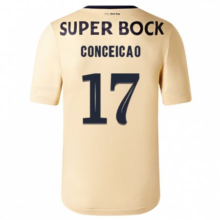 Kandiny Niño Camiseta Rodrigo Conceicao #17 Beige-Dorado 2ª Equipación 2023/24 La Camisa Chile