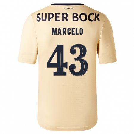 Kandiny Niño Camiseta Joao Marcelo #43 Beige-Dorado 2ª Equipación 2023/24 La Camisa Chile