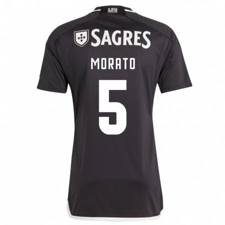 Kandiny Niño Camiseta Morato #5 Negro 2ª Equipación 2023/24 La Camisa Chile