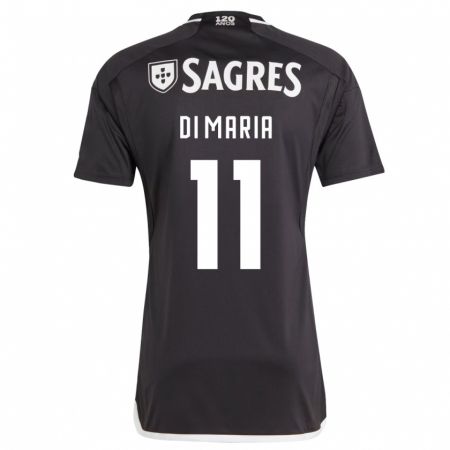 Kandiny Niño Camiseta Ángel Di María #11 Negro 2ª Equipación 2023/24 La Camisa Chile