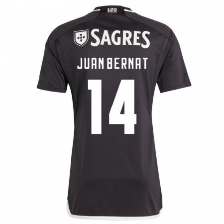 Kandiny Niño Camiseta Juan Bernat #14 Negro 2ª Equipación 2023/24 La Camisa Chile