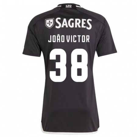 Kandiny Niño Camiseta João Victor #38 Negro 2ª Equipación 2023/24 La Camisa Chile