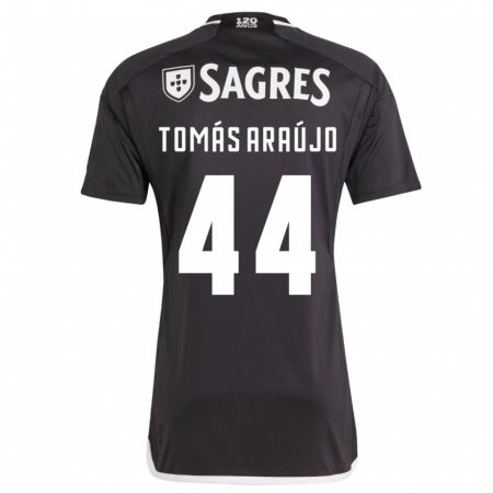 Kandiny Niño Camiseta Tomás Araújo #44 Negro 2ª Equipación 2023/24 La Camisa Chile