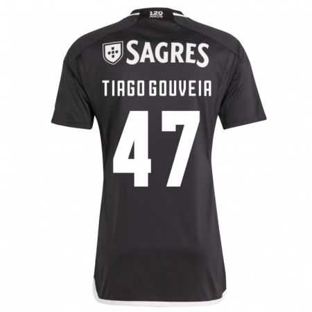 Kandiny Niño Camiseta Tiago Gouveia #47 Negro 2ª Equipación 2023/24 La Camisa Chile