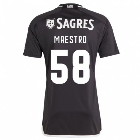 Kandiny Niño Camiseta Maestro #58 Negro 2ª Equipación 2023/24 La Camisa Chile