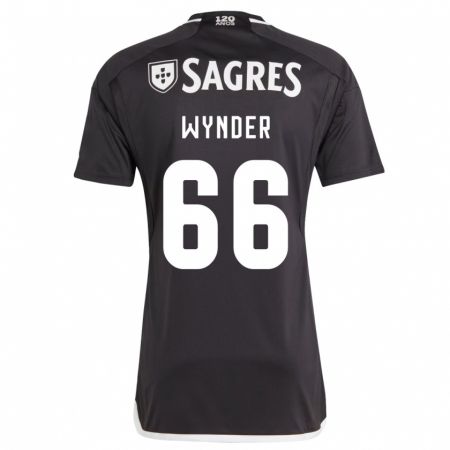 Kandiny Niño Camiseta Joshua Wynder #66 Negro 2ª Equipación 2023/24 La Camisa Chile