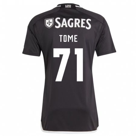 Kandiny Niño Camiseta João Tomé #71 Negro 2ª Equipación 2023/24 La Camisa Chile