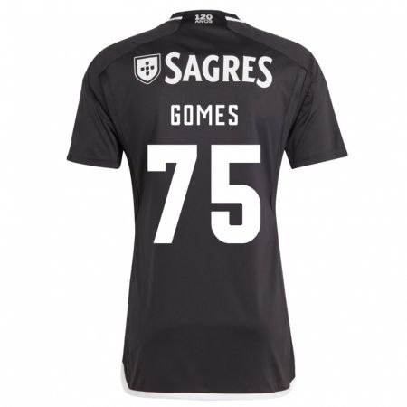 Kandiny Niño Camiseta André Gomes #75 Negro 2ª Equipación 2023/24 La Camisa Chile