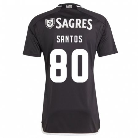 Kandiny Niño Camiseta Pedro Santos #80 Negro 2ª Equipación 2023/24 La Camisa Chile
