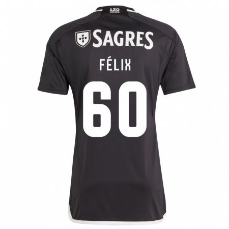 Kandiny Niño Camiseta Nuno Félix #60 Negro 2ª Equipación 2023/24 La Camisa Chile