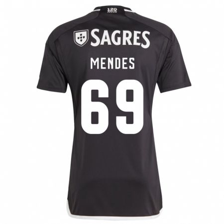 Kandiny Niño Camiseta Vladimir Mendes #69 Negro 2ª Equipación 2023/24 La Camisa Chile