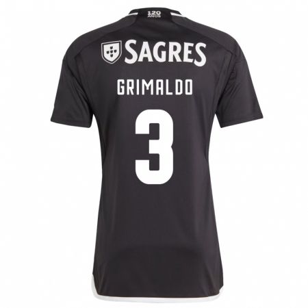 Kandiny Niño Camiseta Alejandro Grimaldo #3 Negro 2ª Equipación 2023/24 La Camisa Chile