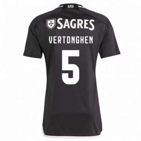 Kandiny Niño Camiseta Jan Vertonghen #5 Negro 2ª Equipación 2023/24 La Camisa Chile