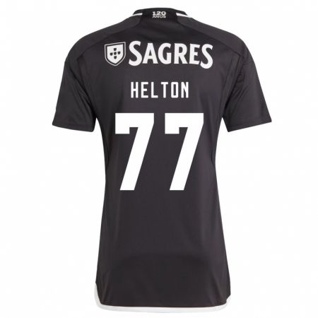 Kandiny Niño Camiseta Helton Leite #77 Negro 2ª Equipación 2023/24 La Camisa Chile