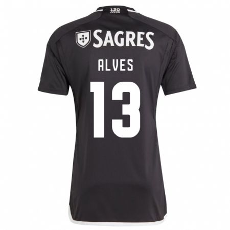 Kandiny Niño Camiseta Lucia Alves #13 Negro 2ª Equipación 2023/24 La Camisa Chile