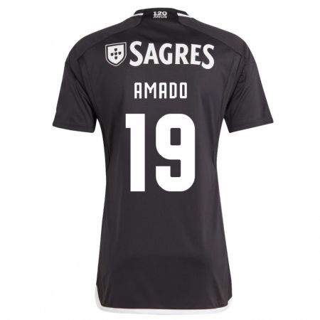 Kandiny Niño Camiseta Catarina Amado #19 Negro 2ª Equipación 2023/24 La Camisa Chile