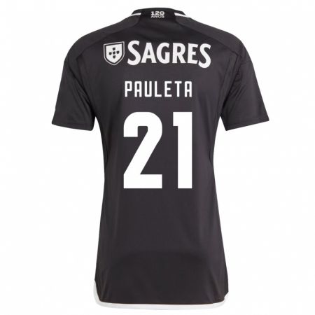 Kandiny Niño Camiseta Pauleta #21 Negro 2ª Equipación 2023/24 La Camisa Chile