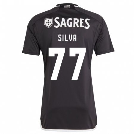 Kandiny Niño Camiseta Jessica Silva #77 Negro 2ª Equipación 2023/24 La Camisa Chile