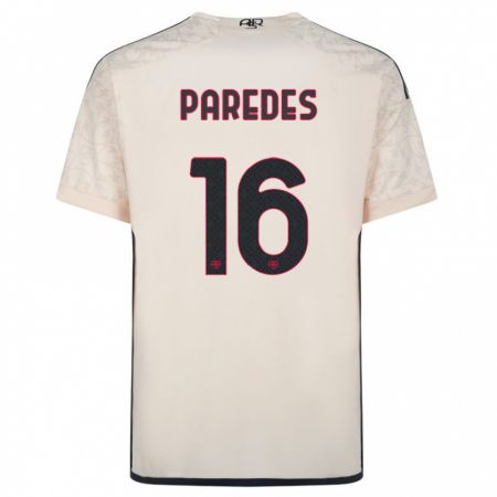 Kandiny Niño Camiseta Leandro Paredes #16 Blanquecino 2ª Equipación 2023/24 La Camisa Chile