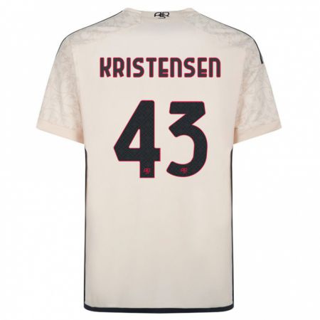 Kandiny Niño Camiseta Rasmus Kristensen #43 Blanquecino 2ª Equipación 2023/24 La Camisa Chile