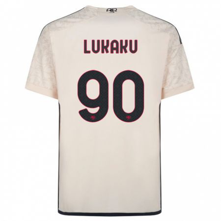 Kandiny Niño Camiseta Romelu Lukaku #90 Blanquecino 2ª Equipación 2023/24 La Camisa Chile
