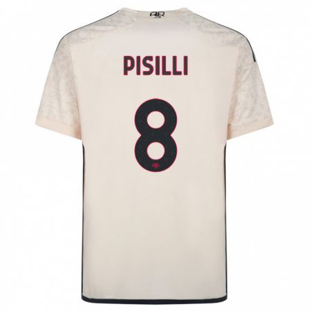 Kandiny Niño Camiseta Niccolò Pisilli #8 Blanquecino 2ª Equipación 2023/24 La Camisa Chile