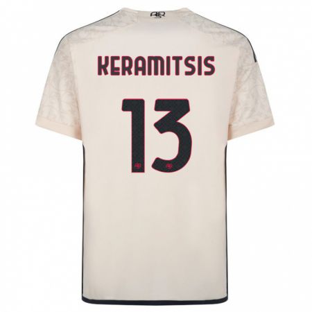 Kandiny Niño Camiseta Dimitrios Keramitsis #13 Blanquecino 2ª Equipación 2023/24 La Camisa Chile