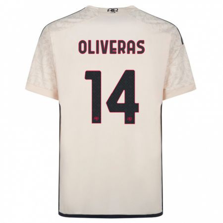 Kandiny Niño Camiseta Jan Oliveras #14 Blanquecino 2ª Equipación 2023/24 La Camisa Chile