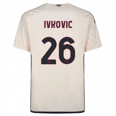 Kandiny Niño Camiseta Mate Ivkovic #26 Blanquecino 2ª Equipación 2023/24 La Camisa Chile