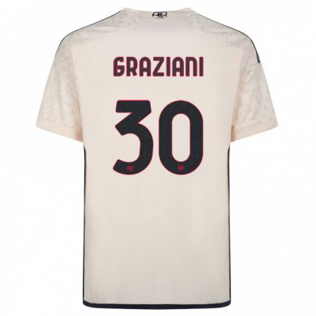 Kandiny Niño Camiseta Leonardo Graziani #30 Blanquecino 2ª Equipación 2023/24 La Camisa Chile
