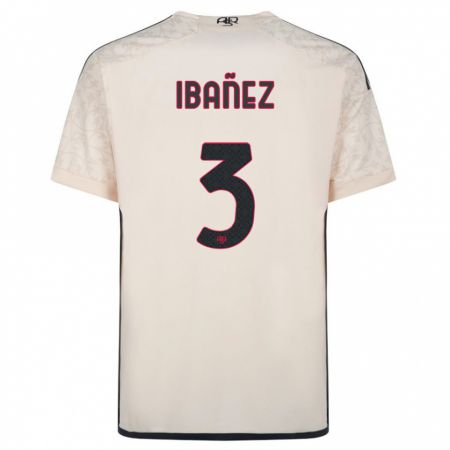 Kandiny Niño Camiseta Roger Ibanez #3 Blanquecino 2ª Equipación 2023/24 La Camisa Chile