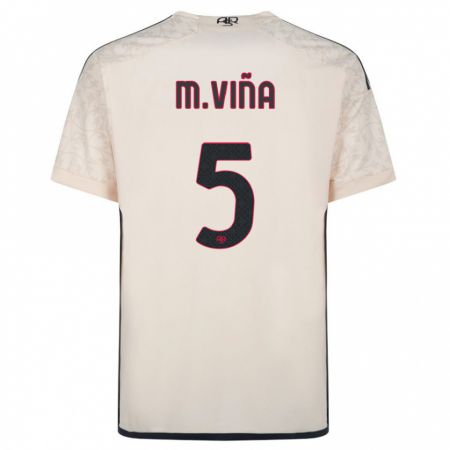 Kandiny Niño Camiseta Matias Vina #5 Blanquecino 2ª Equipación 2023/24 La Camisa Chile