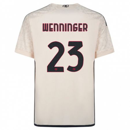 Kandiny Niño Camiseta Carina Wenninger #23 Blanquecino 2ª Equipación 2023/24 La Camisa Chile